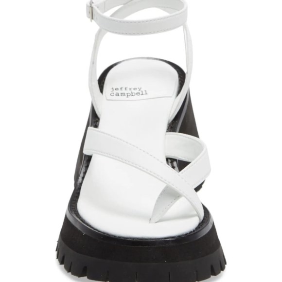 Jeffrey Campbell White and Black Platform Sandals size 7.5 - Picture 5 of 10